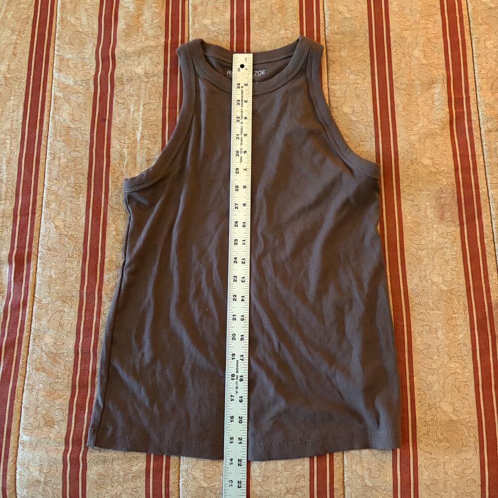 Rachel Zoe Ribbed Fitted Tank Top Mocha Brown Size Medium - Picture 7 of 7